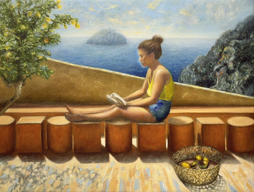 Temptation, by Clara Dominique, 2024, oil on canvas
