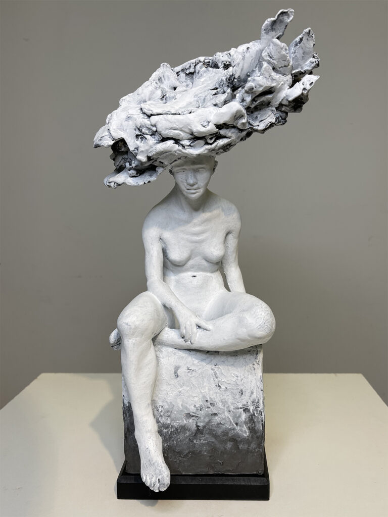 Head Space II, by Regiane Donadio, 2021, graphite powder, and casein paint