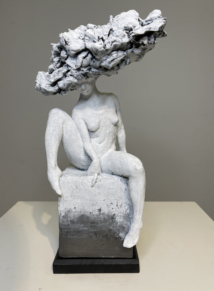 Head Space III, by Regiane Donadio, 2021, graphite powder, and casein paint