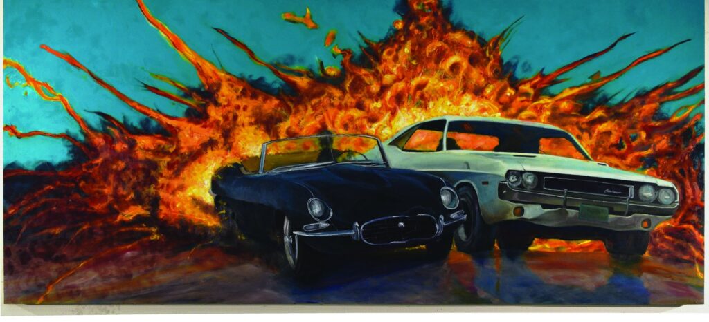 A Race to the Death!, by Enrico Donaruma, 2017, Oil on panel