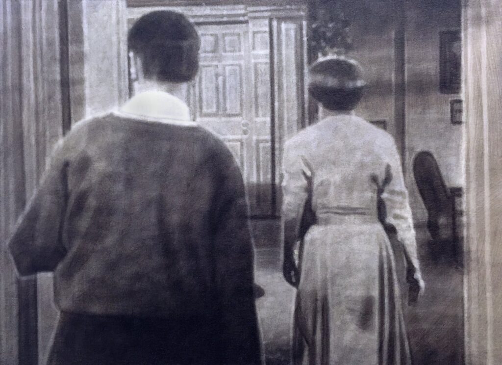 Harriet Walks Away, by Peter Drake, 2017, Acrylic on canvas