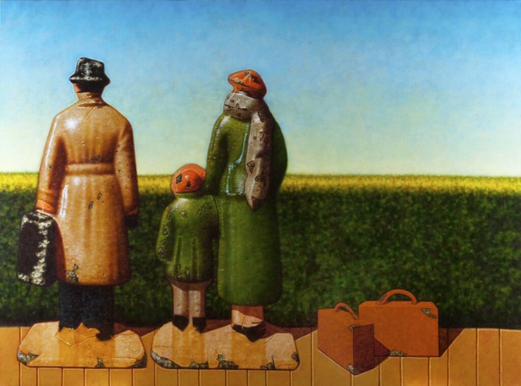 Arrival, by Peter Drake, 2017, acrylic on canvas