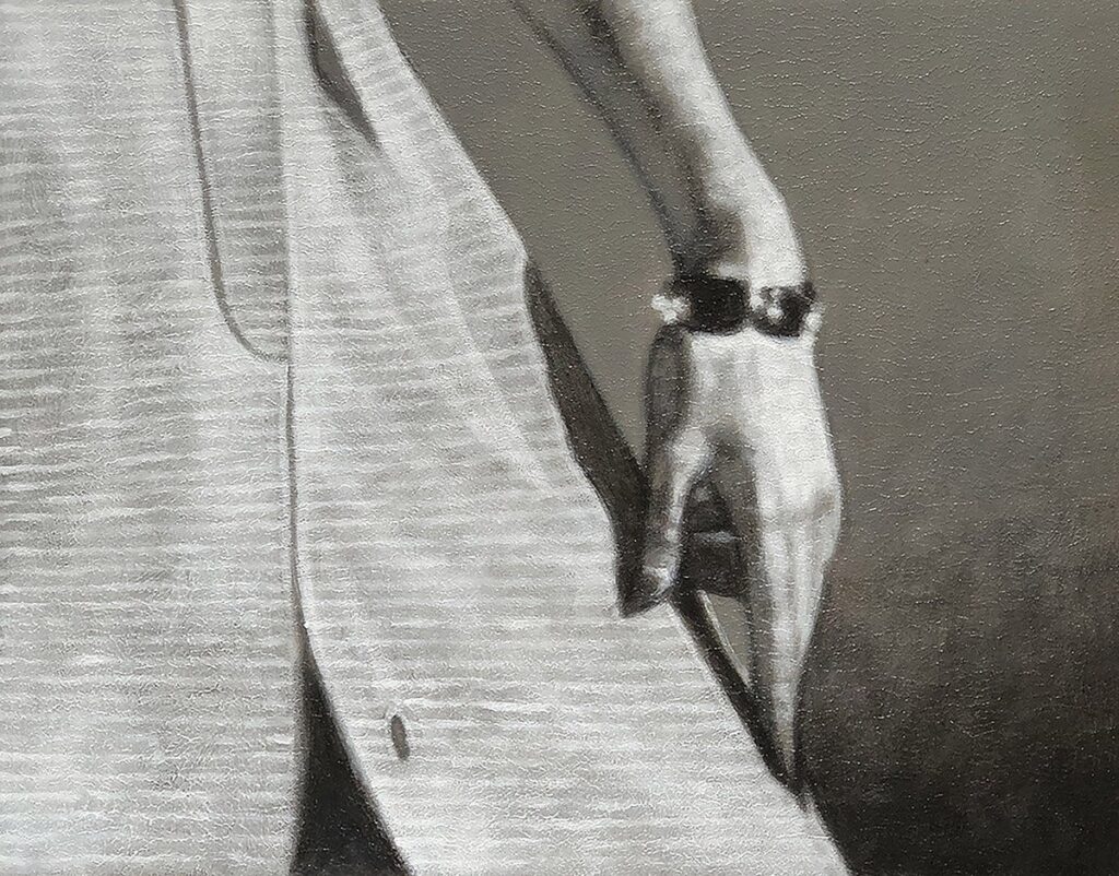 Bracelet, by Peter Drake, 2021, acrylic on panel