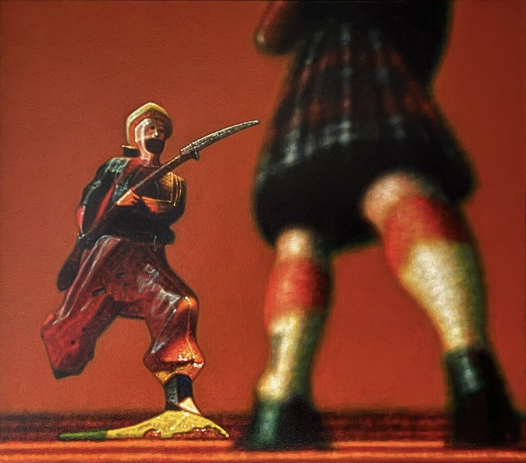Tartan, by Peter Drake, 2021, acrylic on canvas