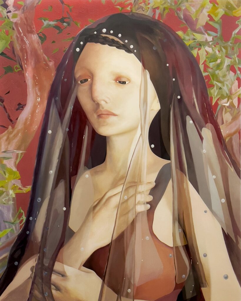 Her, by Yang Du, 2021, oil on wood panel