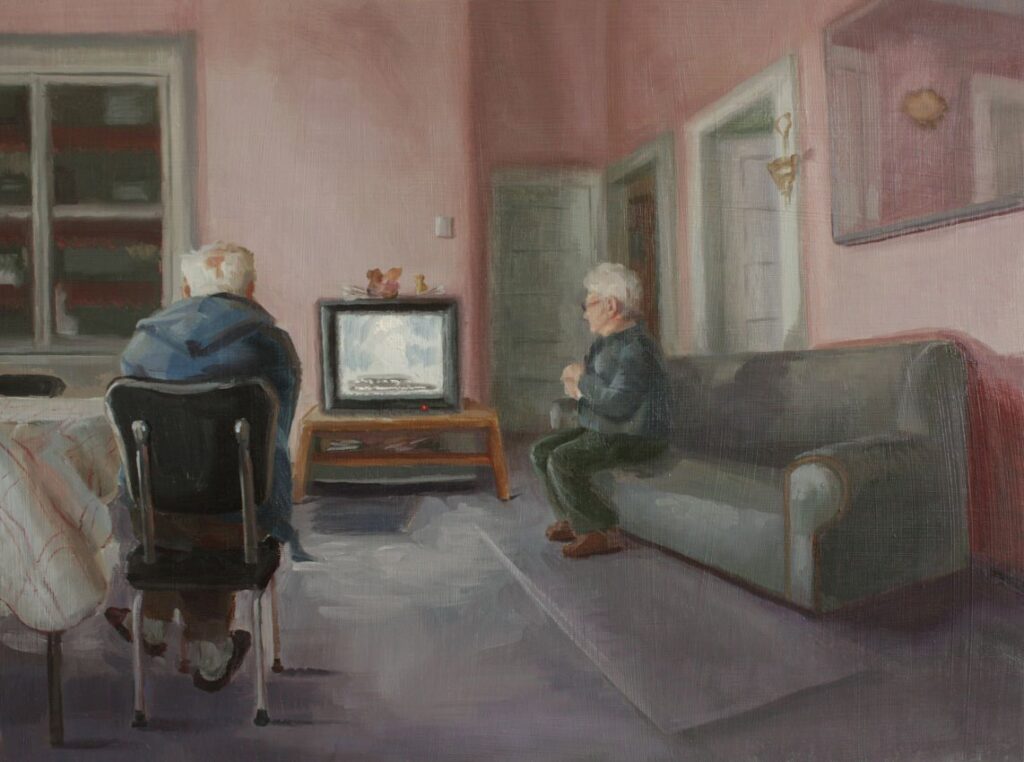 The TV, by Christina Duarte, 2013, Oil on panel