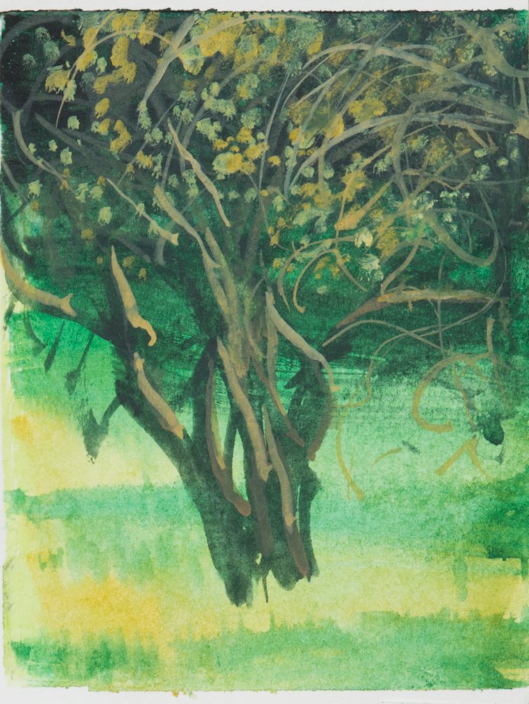 Giverny Study #2, by Matthew Durante, 2016, Watercolor and white gouache on paper
