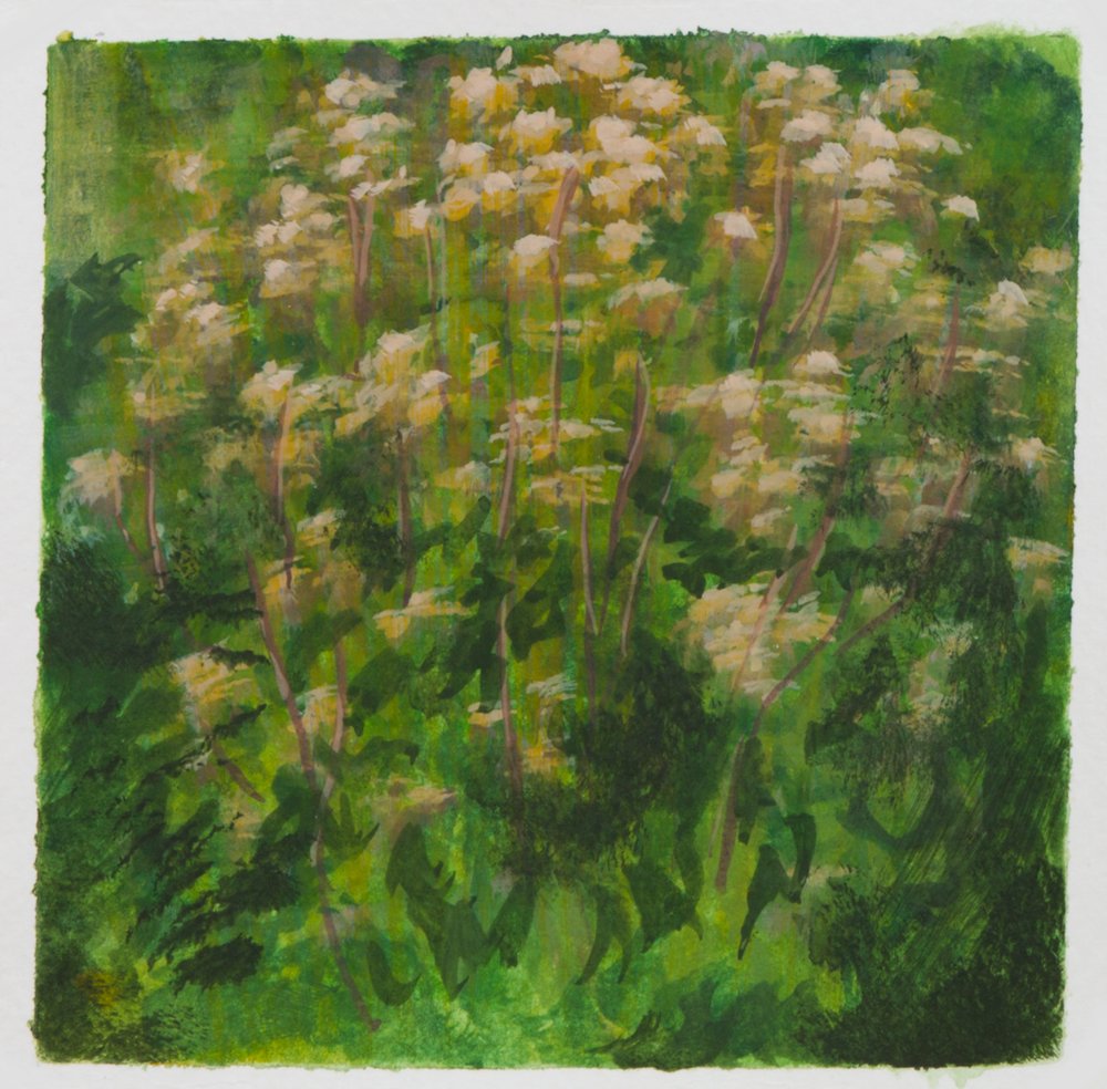 Giverny Study #7, by Matthew Durante, 2016, Watercolor and white gouache on paper