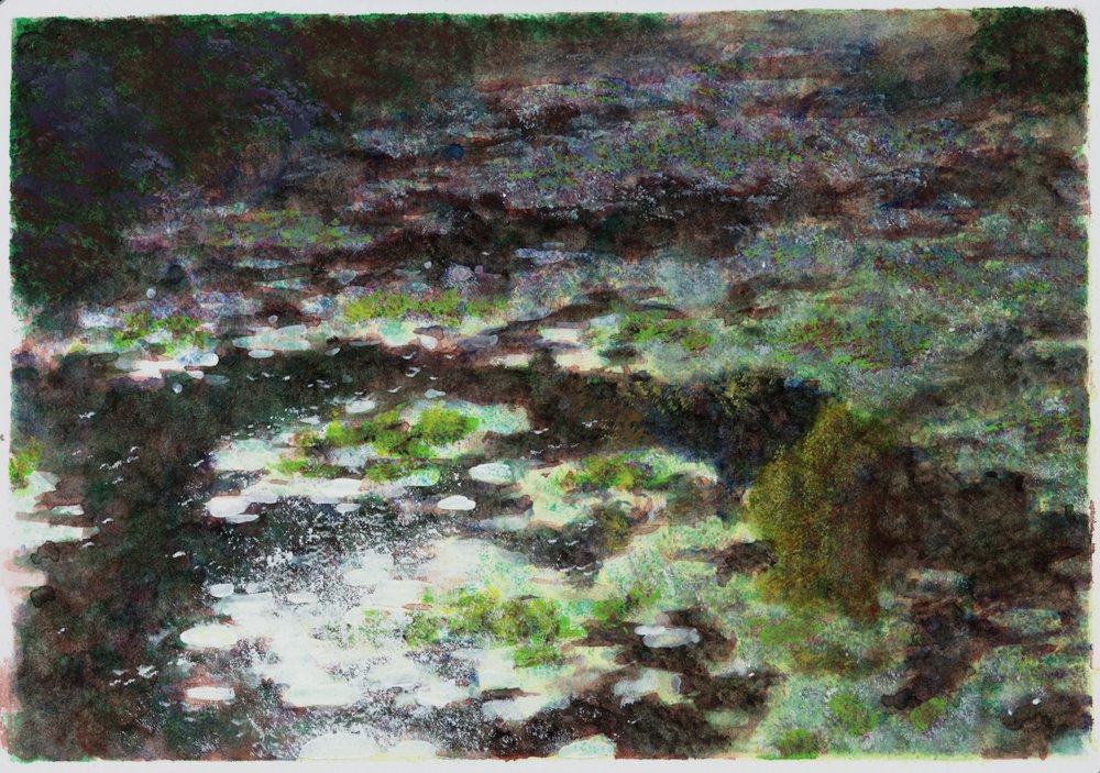 Giverny Study #14, by Matthew Durante, 2016, Watercolor and white gouache on paper