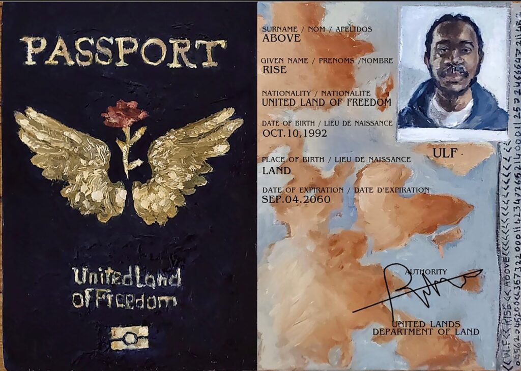 ULF Passport I, by Riham ElSadany, 2020, oil on wood