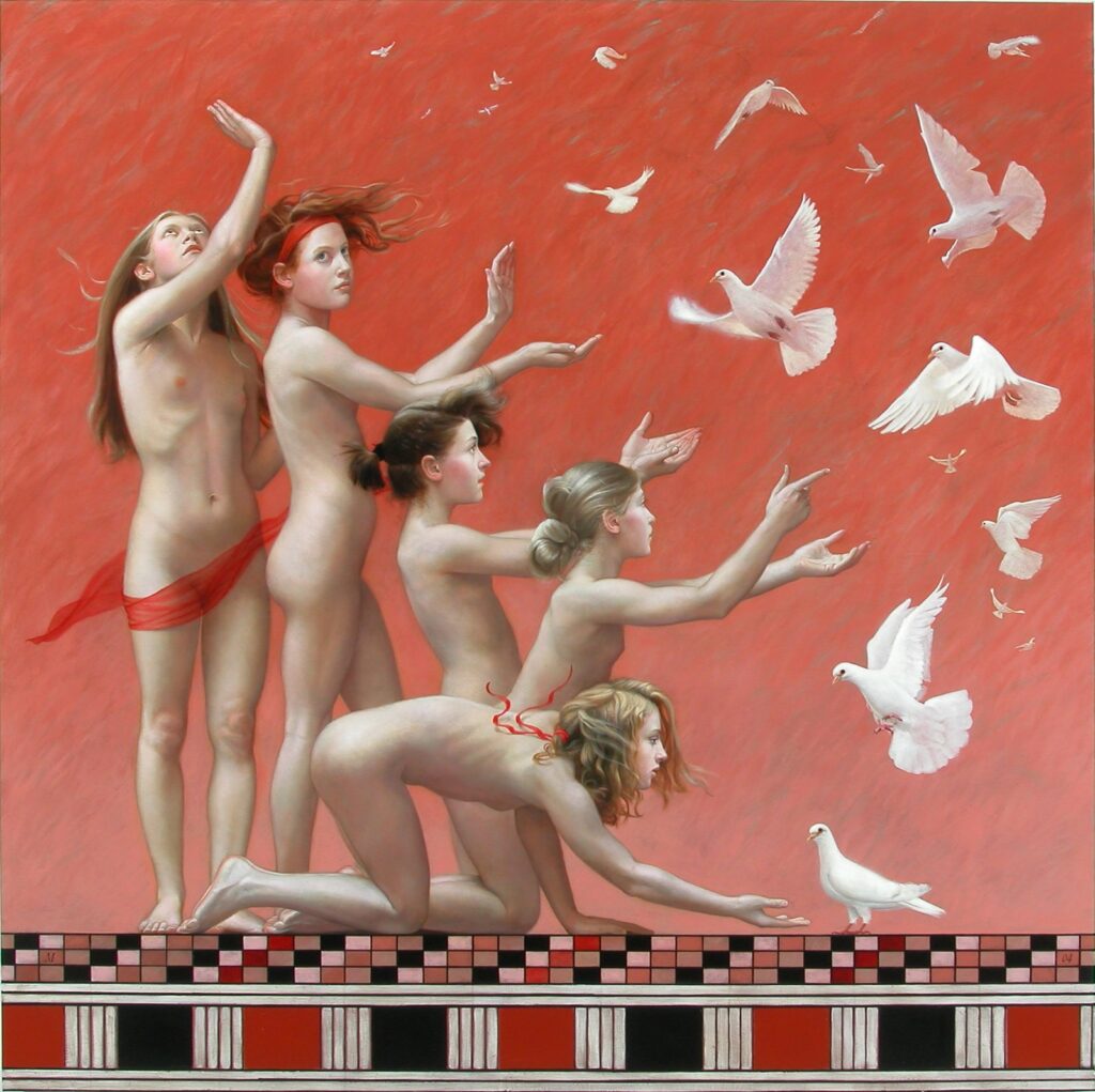 The Cycle of Life, Air, Childhood, by Martha Erlebacher, 2004, Oil on canvas