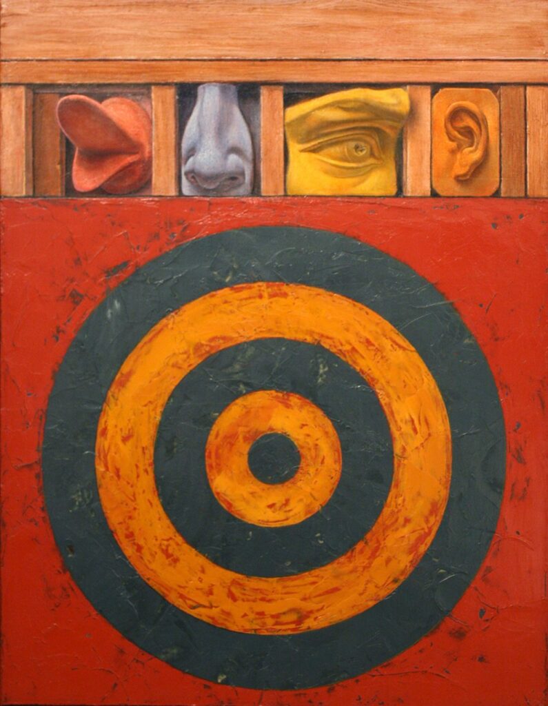 Target, by Martha Erlebacher, 2006, Mixed media on canvas
