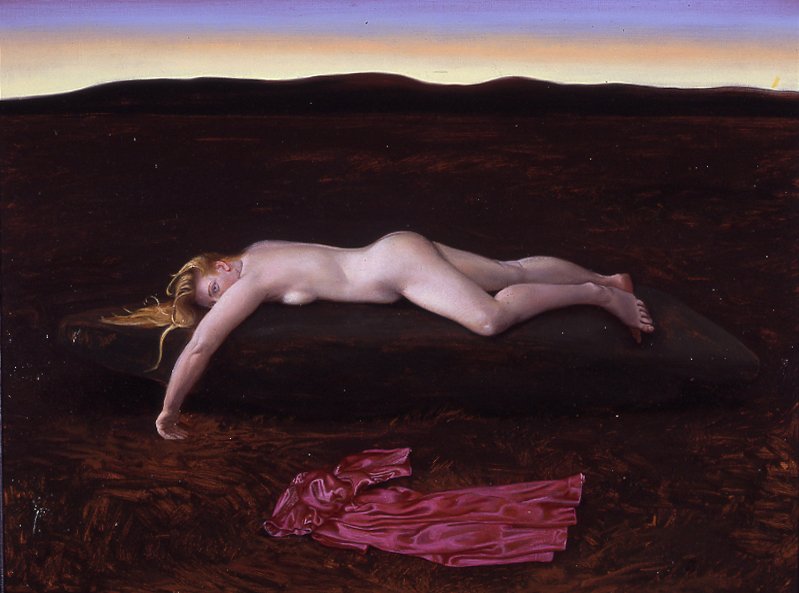 The Lioness is Not So Fierce, by Martha Erlebacher, 2001, Oil on prepared paper
