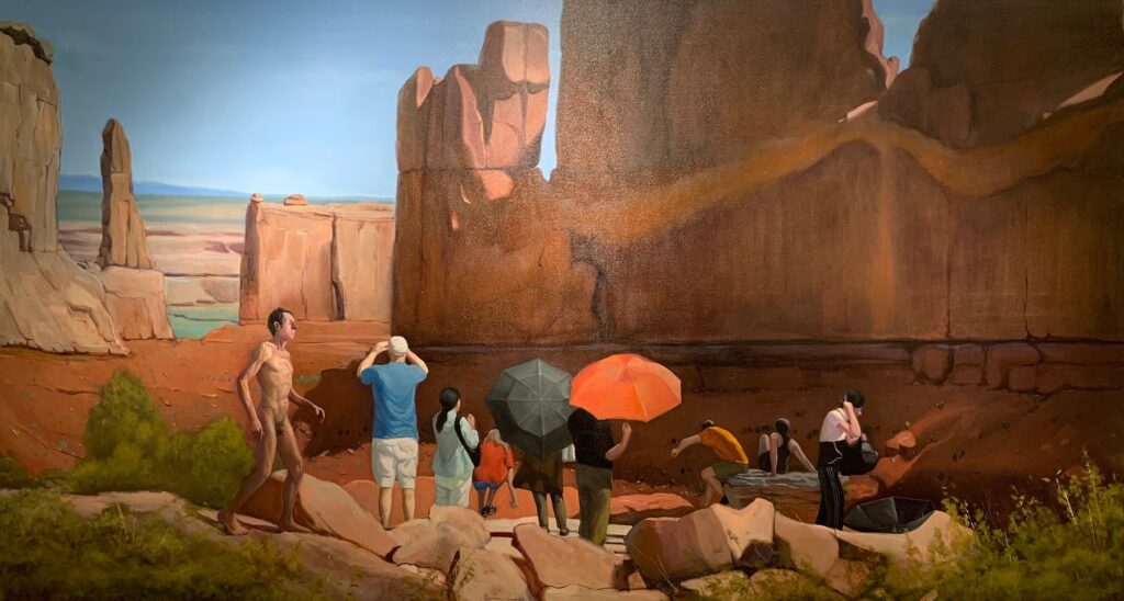Scenery Watching People, by Danny Fang, 2019, oil on canvas