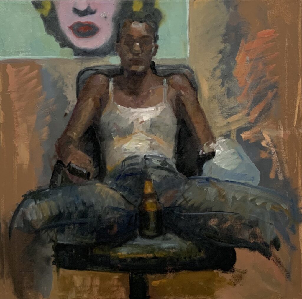 Eva in Control, by Augusto Fanjul, 2020, oil on canvas