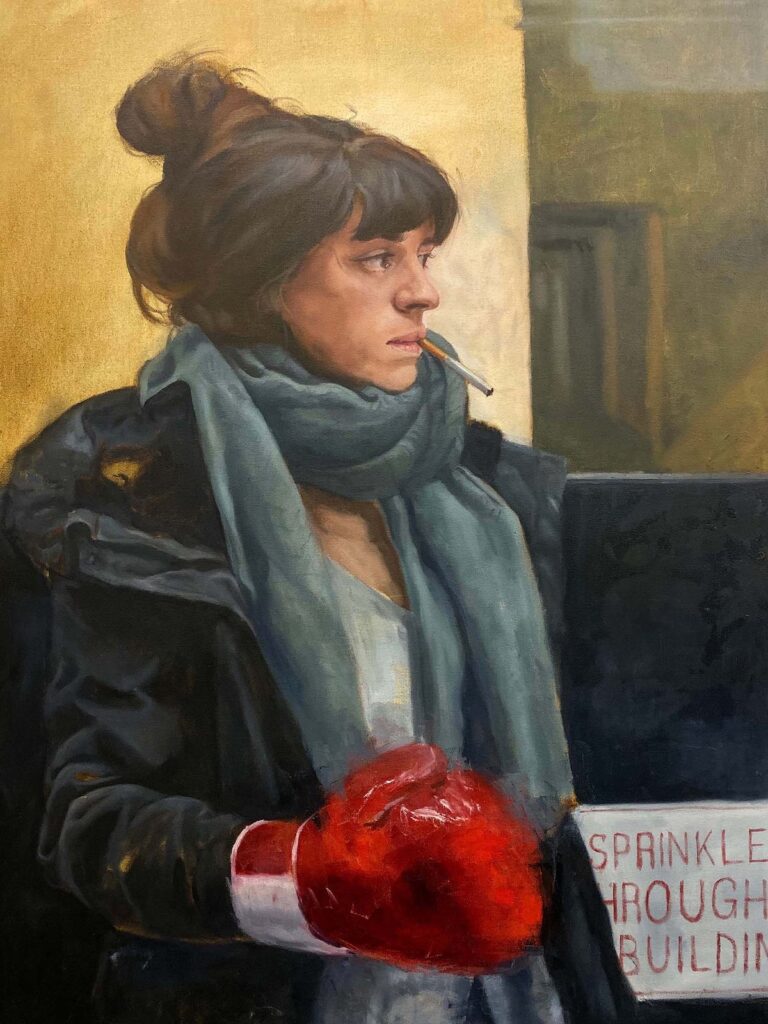 Ivana in the Ring, by Augusto Fanjul, 2019, oil on canvas
