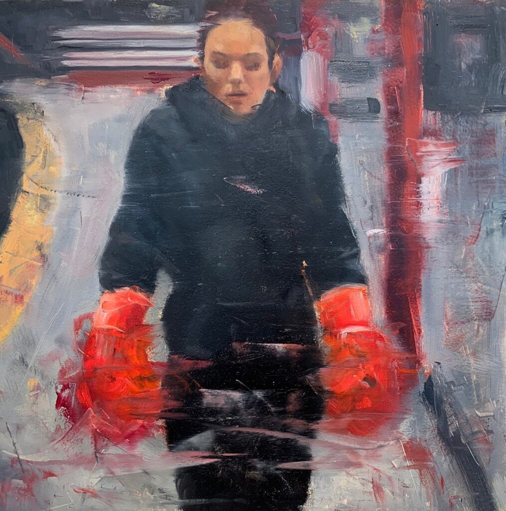 Serie: Out of the Ring 5, by Augusto Fanjul, 2019, oil on panel