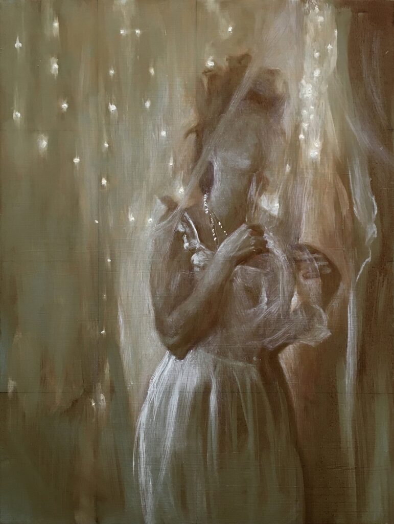 Night Study, by Shauna Finn, 2016, Oil on wood