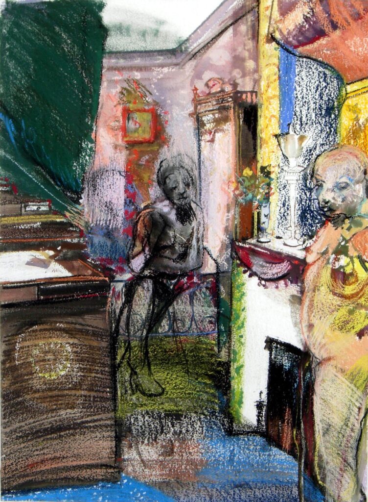 In Her Room, by Natalie Frank, 2011, Gouache and chalk pastel on paper