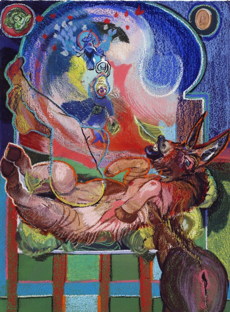 The Lettuce Donkey II, by Natalie Frank, 2011-2014, Gouache and chalk pastel on Arches paper