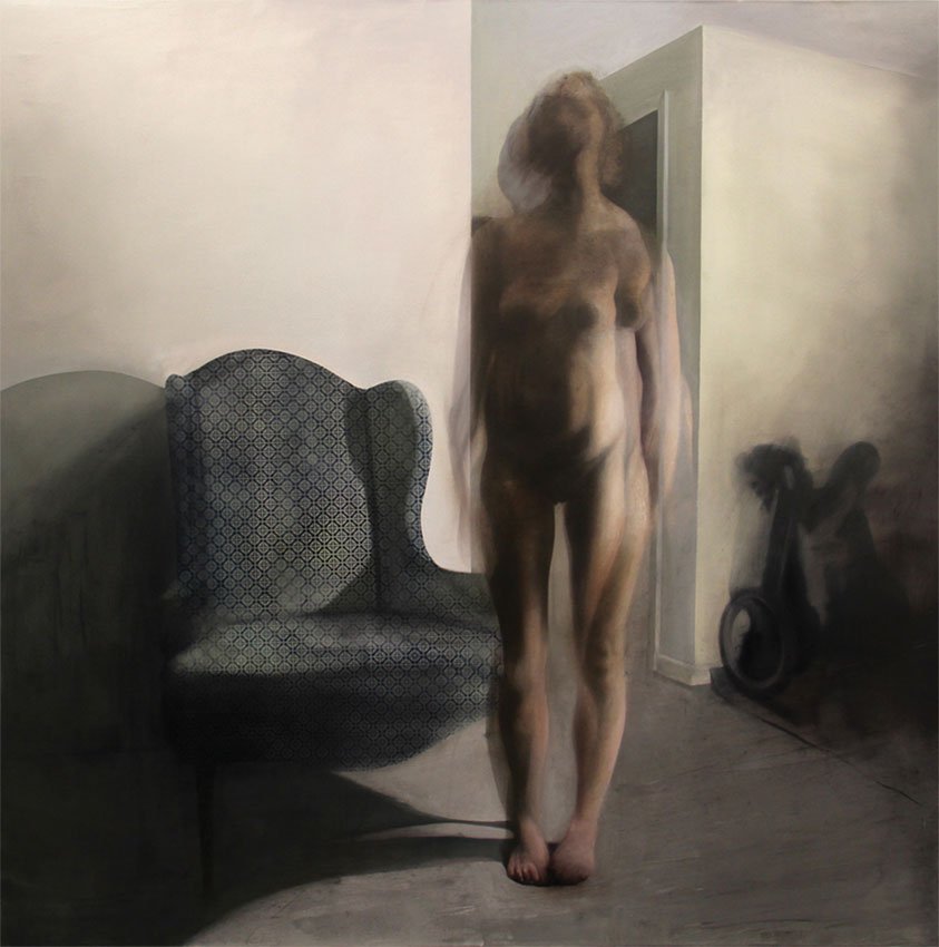 Presence, by Robert Fundis, 2012, Oil and spray paint on canvas