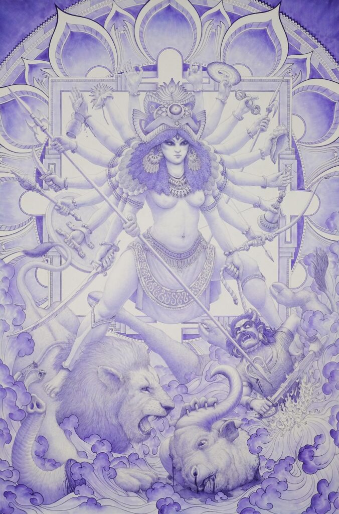 Durga Slaying the Buffalo Demon, by Michael Fusco, 2018