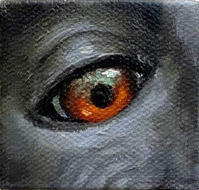 Macaque Eye, by Santiago Galeas, 2019, oil on canvas