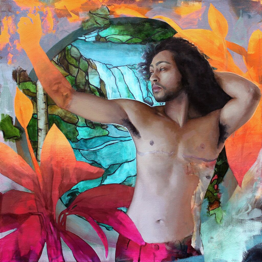 World Builder, by Santiago Galeas, 2019, oil on canvas