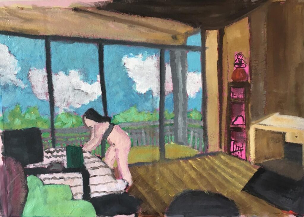 230 West Alabama, by Bryan Keith Gardner, 2017, oil, acrylic, and India ink on canvas