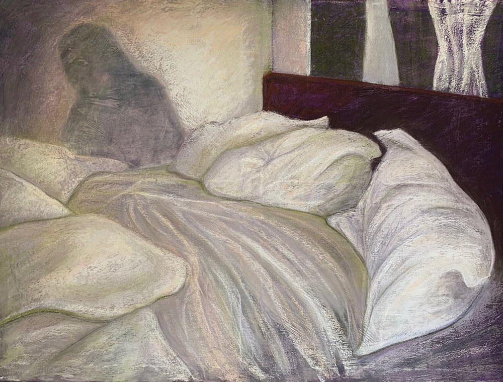 Nightmare II, by Caroline Gates, 2021, pastel on canvas