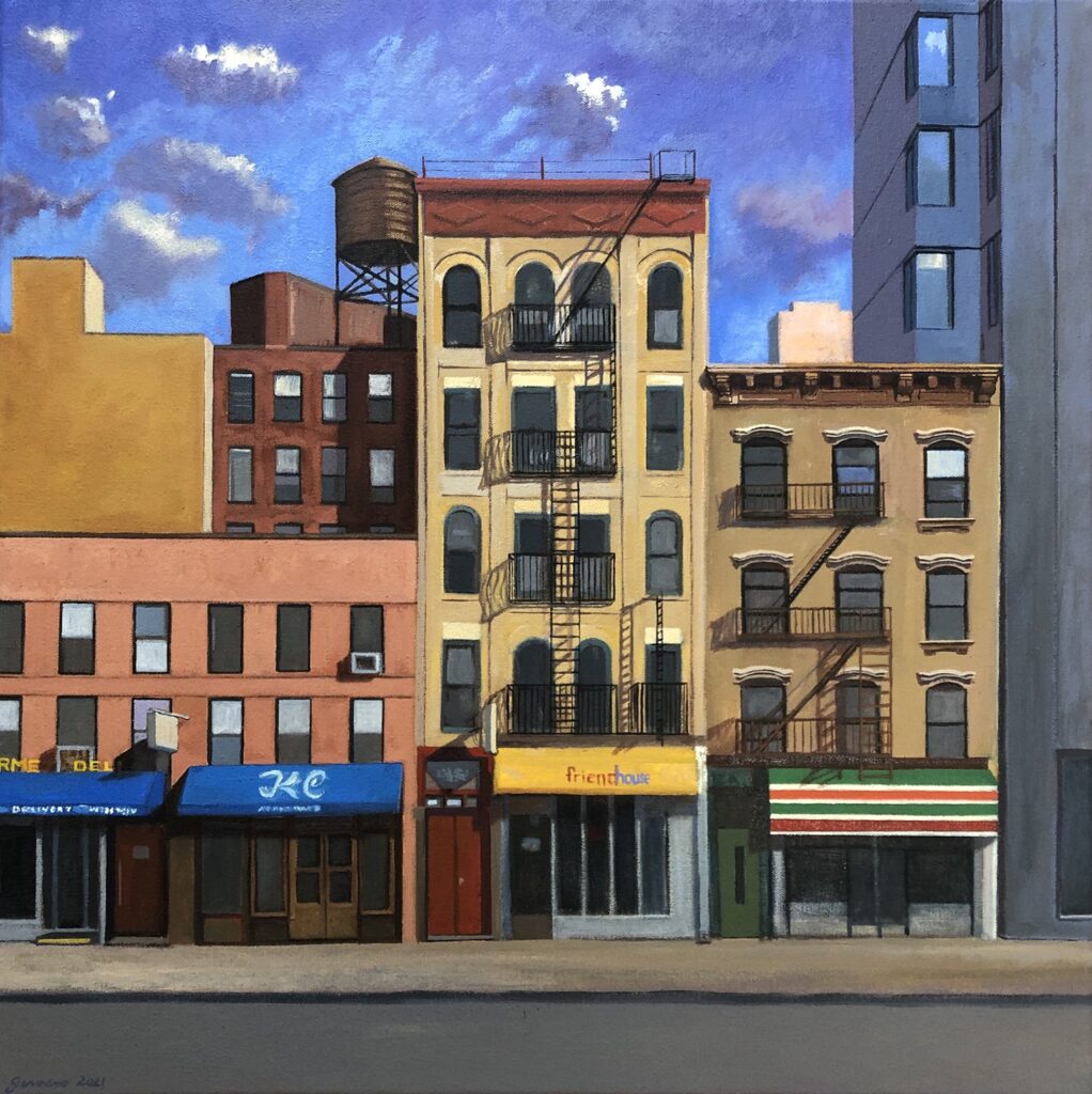 Fugue, Eighth Avenue, NYC, by Thomas Germano, 2021, oil on canvas