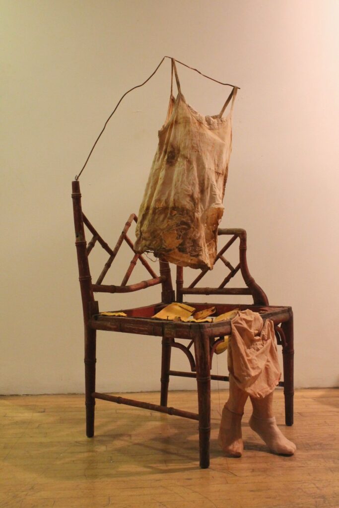 by Eleni Giannopoulou, 2018, Resin, wood, wire, found objects, driftwood, metal, aluminum solder, ceramic, epoxy clay