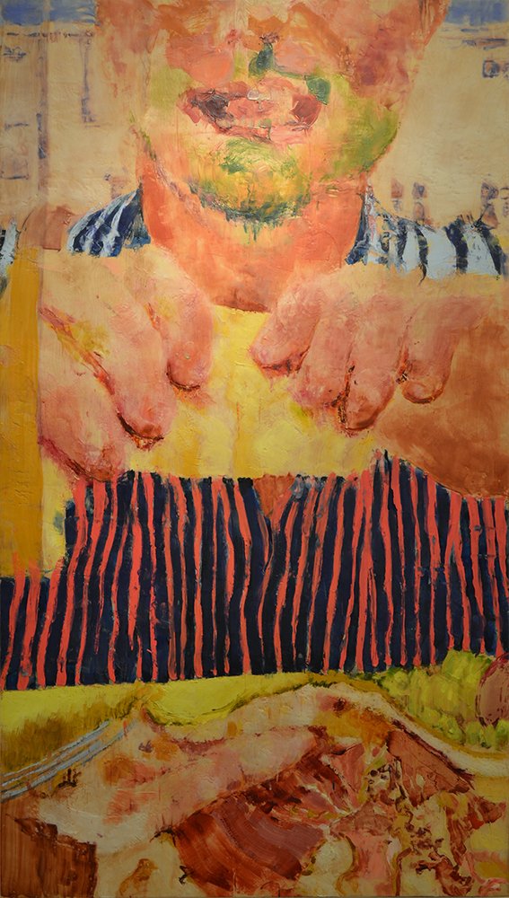 Crunch, by Nava Gidanian-Kagan, 2015, Encaustic on cradled panel