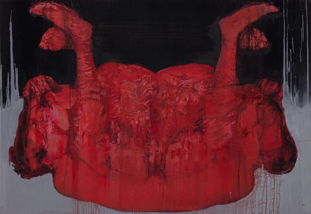 Red Hot, by Nava Gidanian-Kagan, 2020, ink, acrylic, charcoal, and oil on canvas