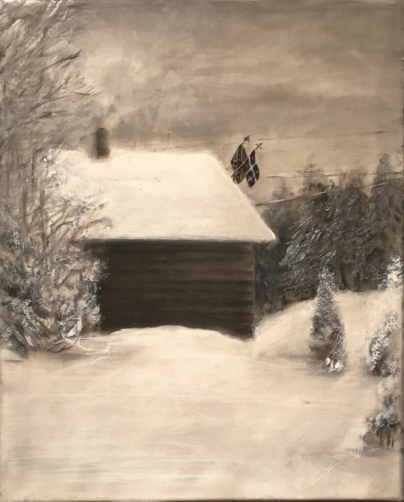 A Southern migrant, by Valerie Gilbert, 2017, Charcoal, oil, and pastel on linen