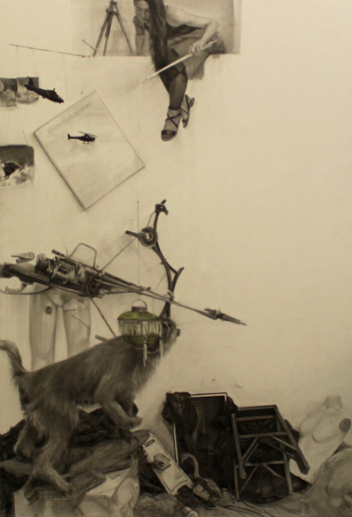 Alors on Danse, by Valerie Gilbert, 2017, Charcoal and oil on linen