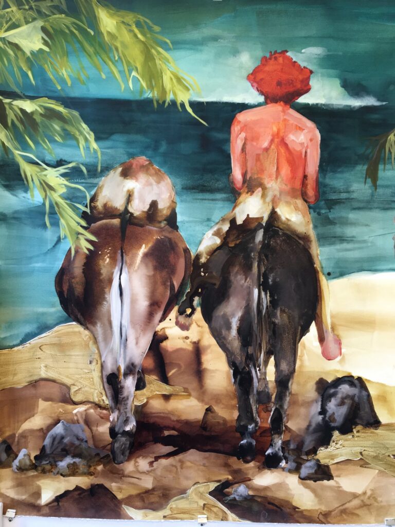 Bareback, by Elizabeth Glaessner, 2013, acrylic, and ink on paper