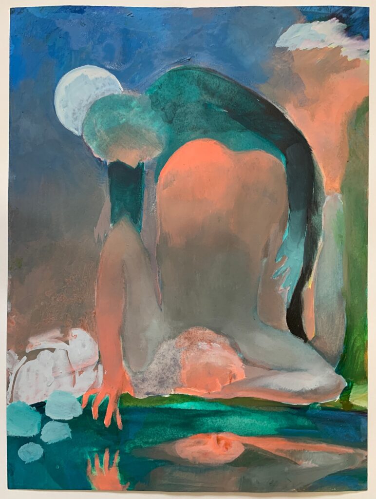 Gazing, by Elizabeth Glaessner, 2019, gouache on paper