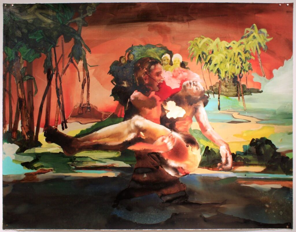 Islanders in Distress, by Elizabeth Glaessner, 2013, ink on paper