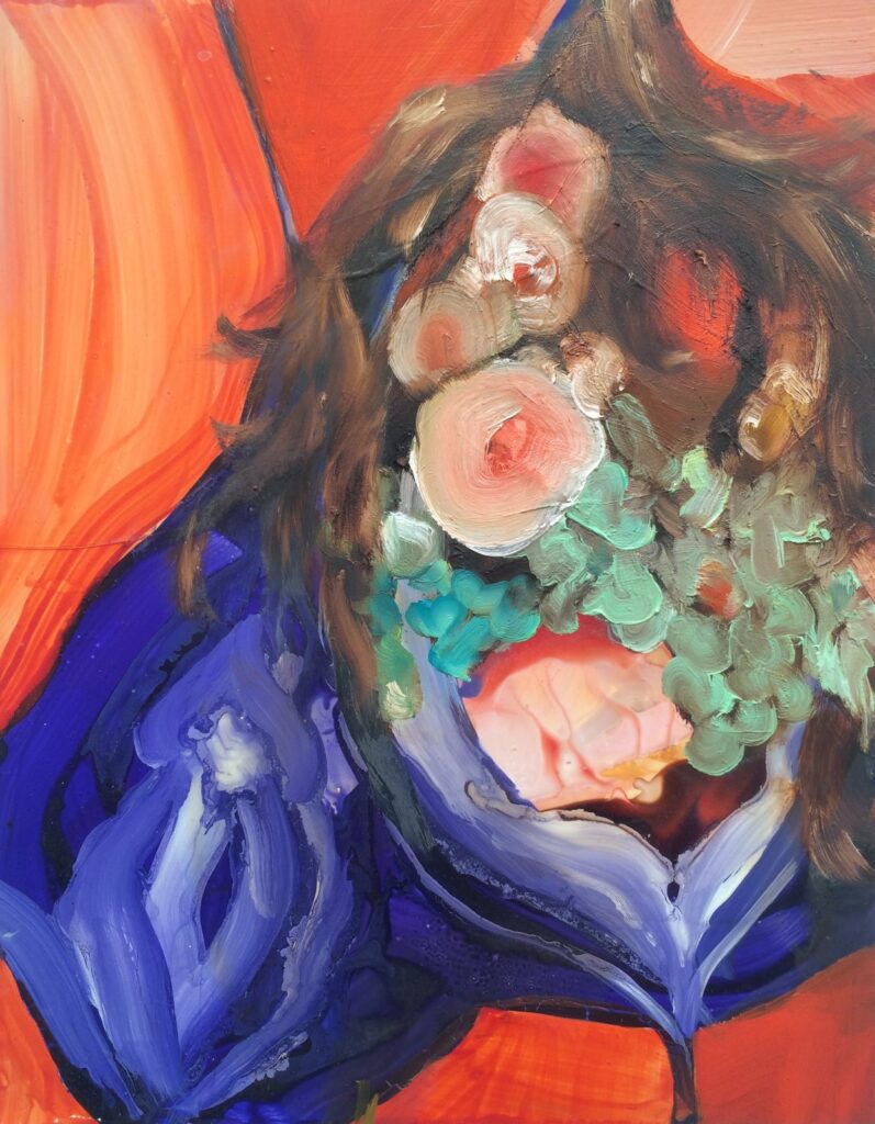 Opened, by Elizabeth Glaessner, 2014, Ink and oil on clayboard