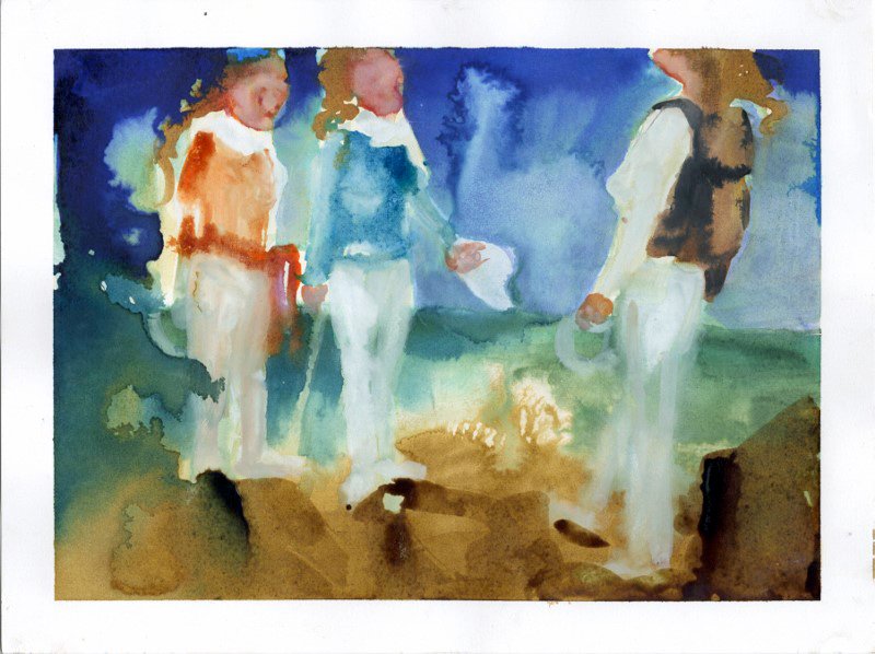 The Meeting, by Elizabeth Glaessner, 2013, Ink on paper