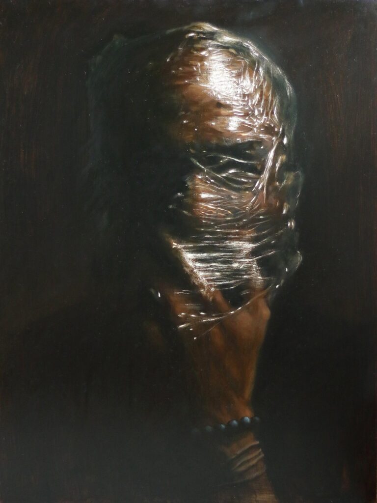 Absence of Sense 2, by Djilas Gomez, 2020, oil on aluminum panel