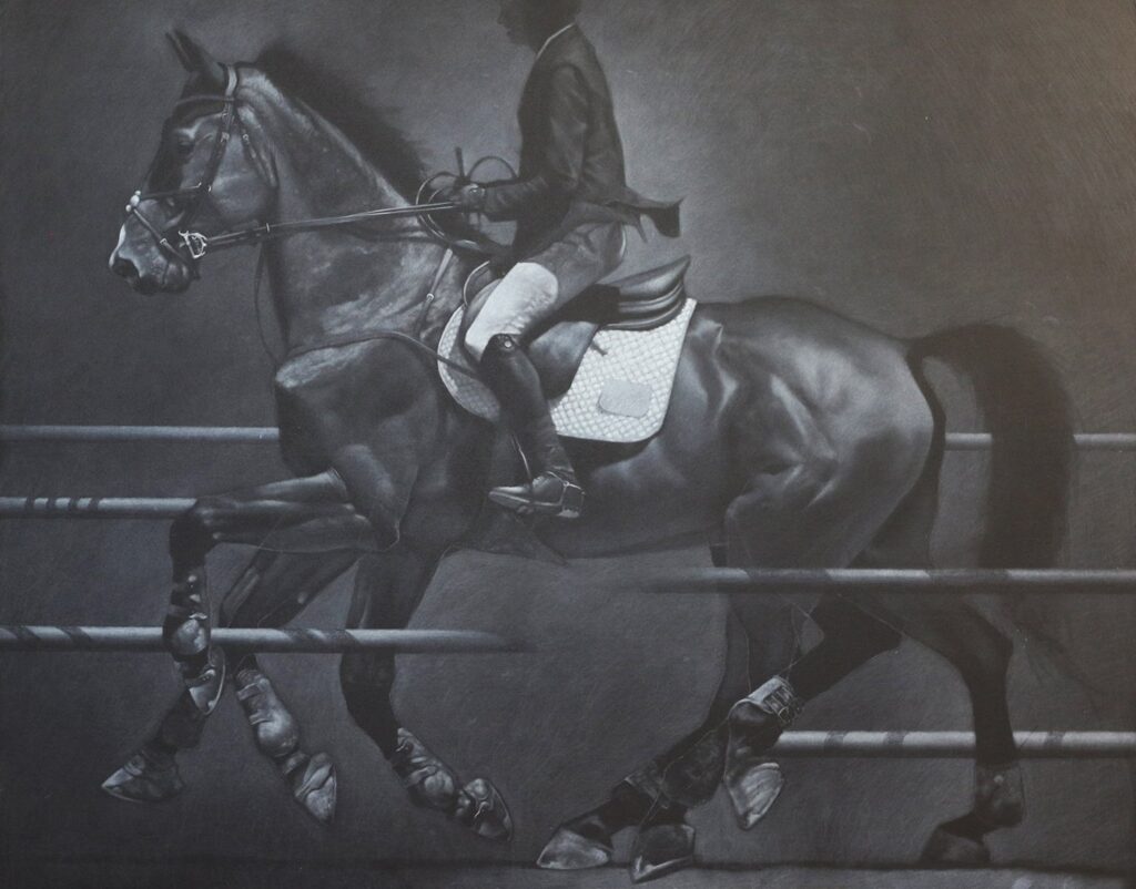 Sleipnir, by Djilas Gomez, 2019, pencil on cardboard