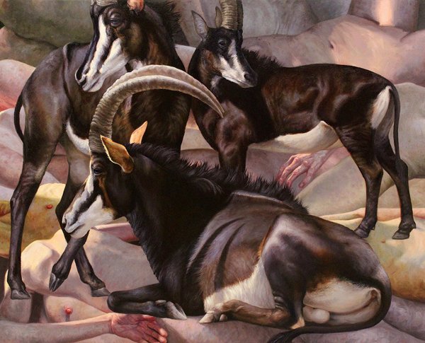 the Herd, by Angela Gram, 2012, Oil on canvas
