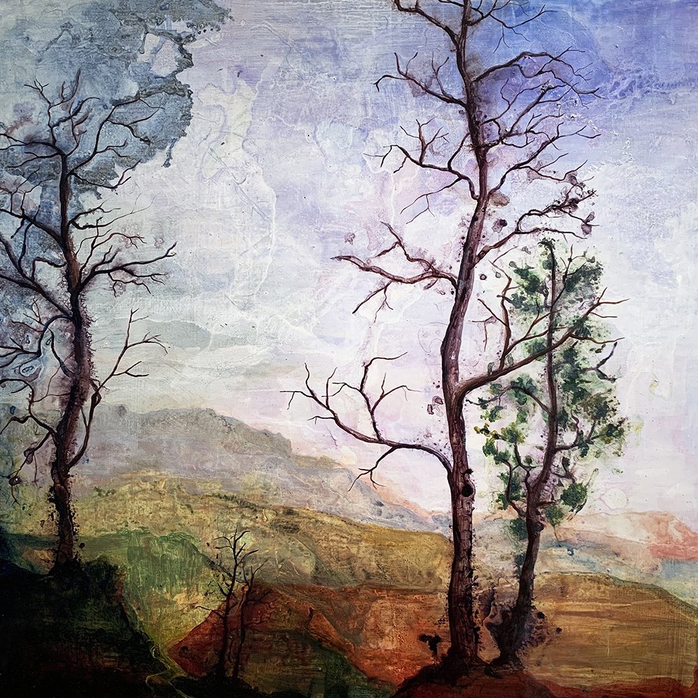 Three, by Caroline Gray, 2019, acrylic on panel