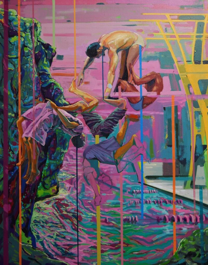 Divers I, by Andrae Green, 2020, oil and acrylic on canvas