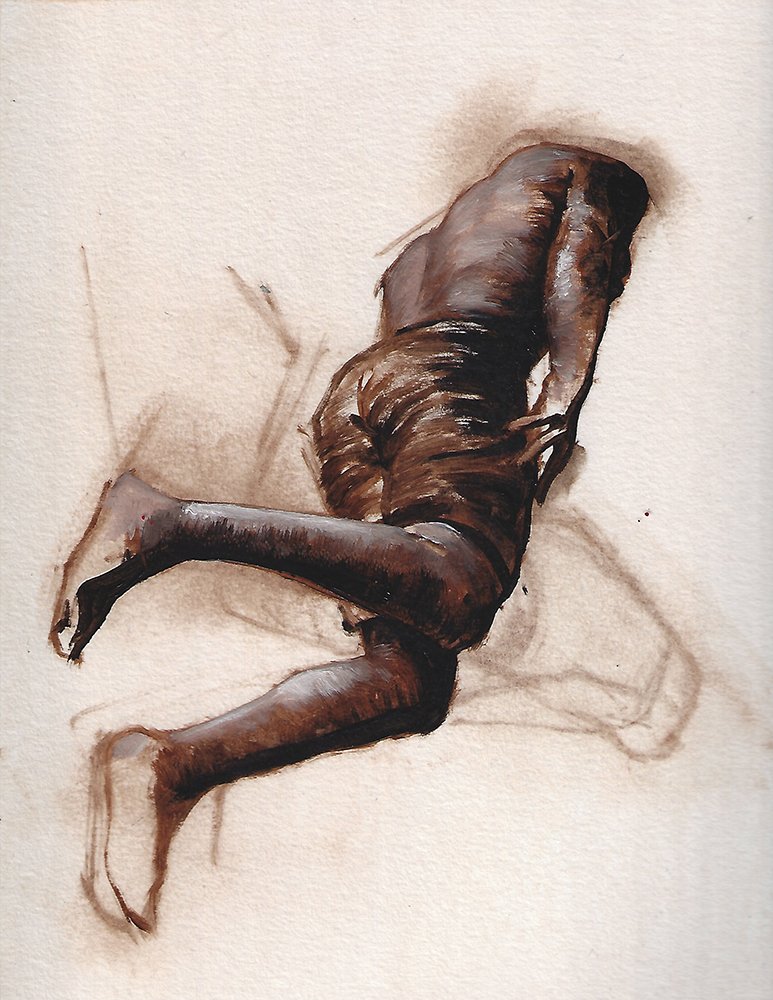 Flight IV, by Andrae Green, 2020, oil on Canson cold press archival 140lb shellacked watercolor paper