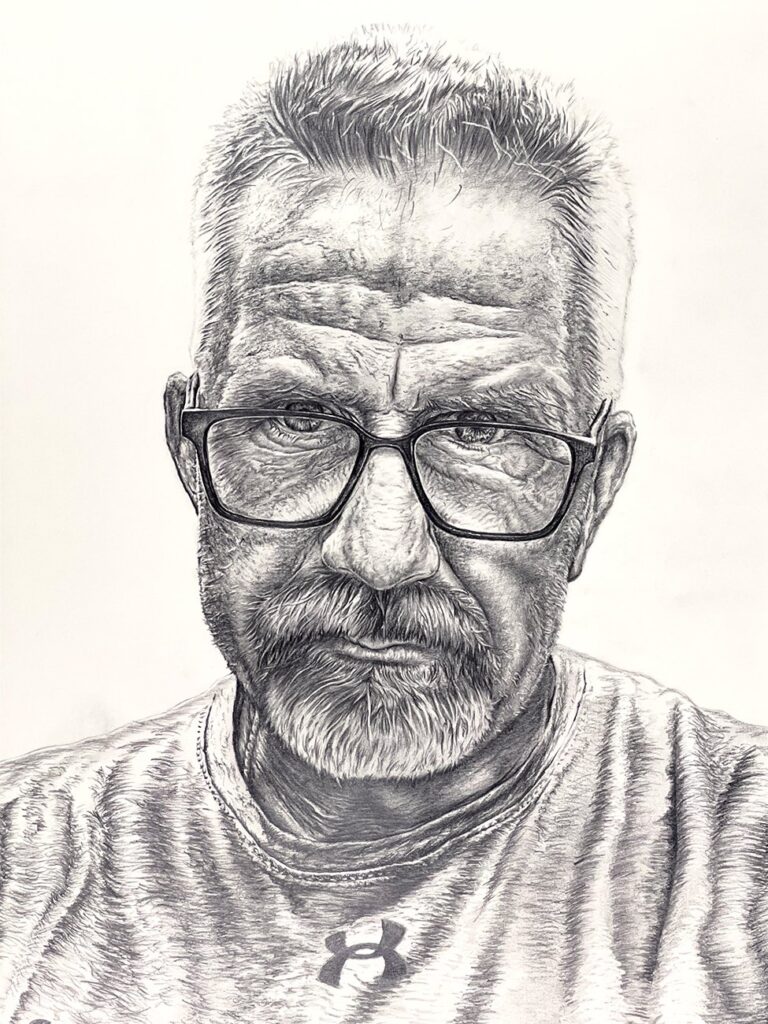 Mark, by Nicholas Gribben, 2022, graphite on paper