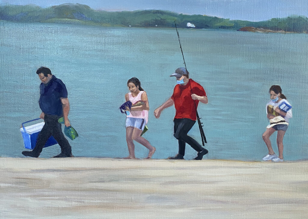 Ir a Pescar Con La Familia, by Karen Groening Not for Sale, 2020, oil on canvas