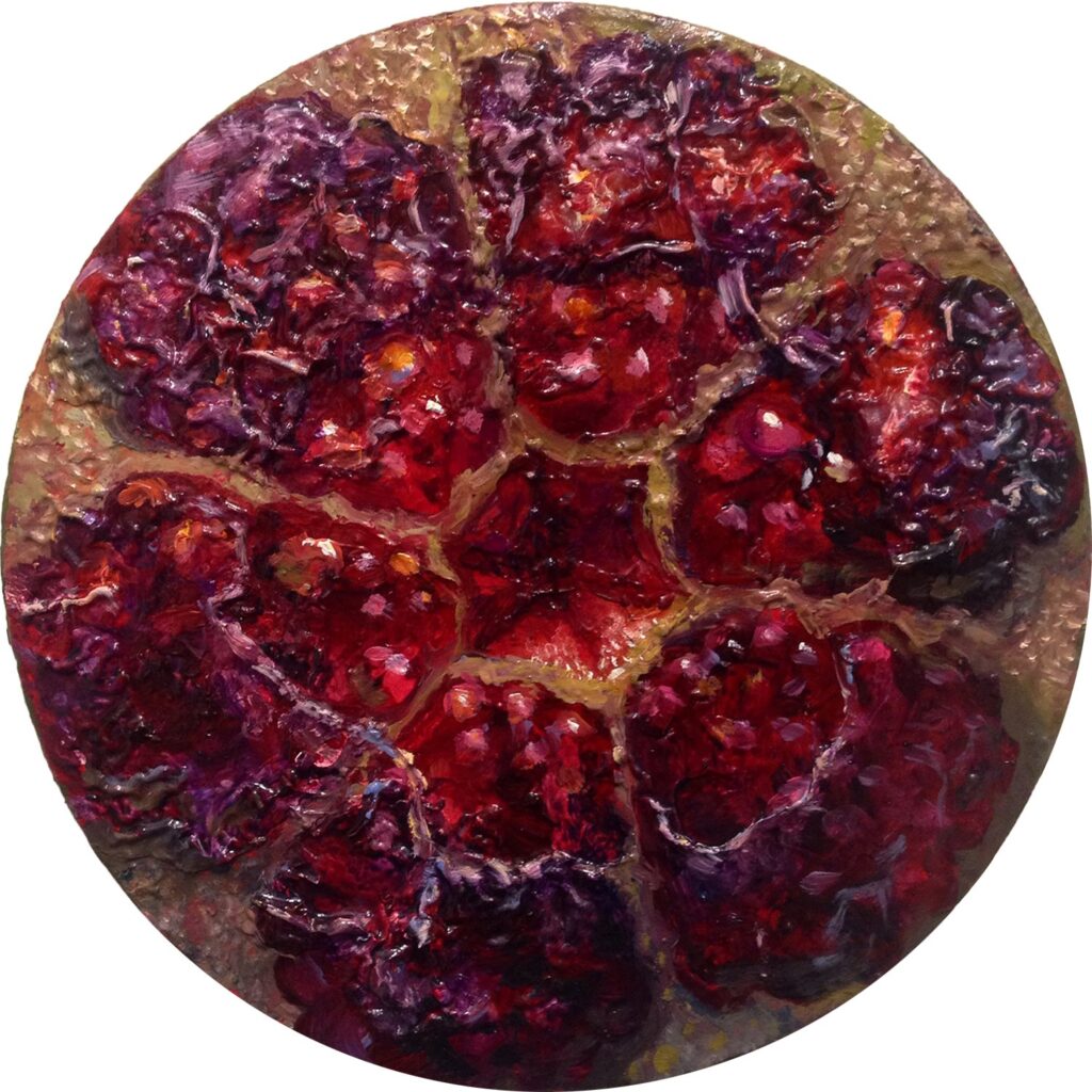 by Alonsa Guevara, 2014, Oil on canvas, 5 inches diameter